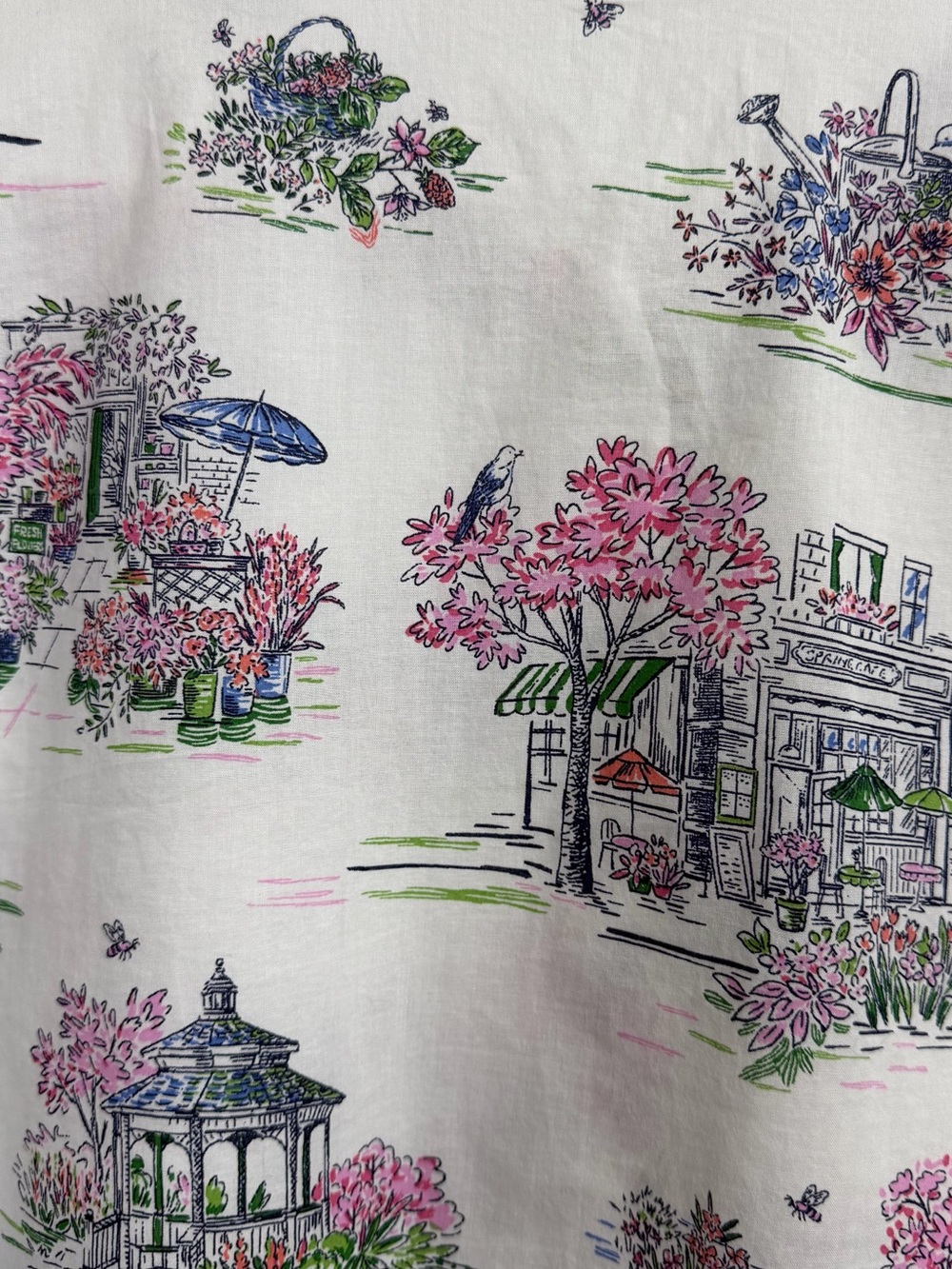 Talbots Shirt Womens PM Medium Petite Button Up Shirt Floral Flower Garden - Picture 6 of 8